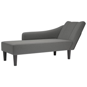 Chaise longue con reposabrazos derecho tela gris oscuro en Divanes | Comprar online en Foru.es