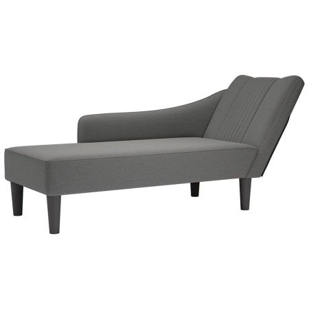 Chaise longue con reposabrazos derecho tela gris oscuro en Divanes | Comprar online en Foru.es