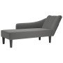 Chaise longue con reposabrazos derecho tela gris oscuro en Divanes | Comprar online en Foru.es