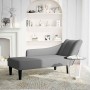 Chaise longue con reposabrazos derecho tela gris oscuro en Divanes | Comprar online en Foru.es