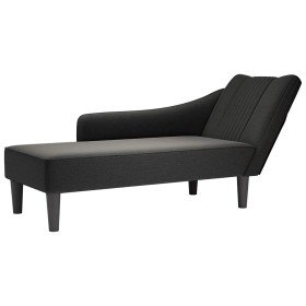 Chaise longue con reposabrazos derecho tela negra en Divanes | Comprar online en Foru.es