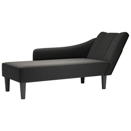 Chaise longue con reposabrazos derecho tela negra en Divanes | Comprar online en Foru.es