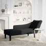 Chaise longue con reposabrazos derecho tela negra en Divanes | Comprar online en Foru.es