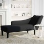 Chaise longue con reposabrazos derecho tela negra en Divanes | Comprar online en Foru.es