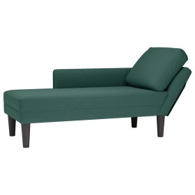 Tumbona almohada y reposabrazo derecho terciopelo verde oscuro en Divanes | Comprar online en Foru.es