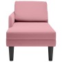Tumbona con almohada y reposabrazo derecho terciopelo rosa en Divanes | Comprar online en Foru.es