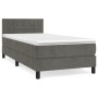 Cama box spring con colchón terciopelo gris oscuro 90x190 cm de vidaXL, Camas y somieres - Ref: Foro24-3141276, Precio: 290,8...