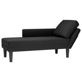 Tumbona con almohada y reposabrazo derecho terciopelo negro en Divanes | Comprar online en Foru.es