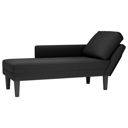 Tumbona con almohada y reposabrazo derecho terciopelo negro en Divanes | Comprar online en Foru.es