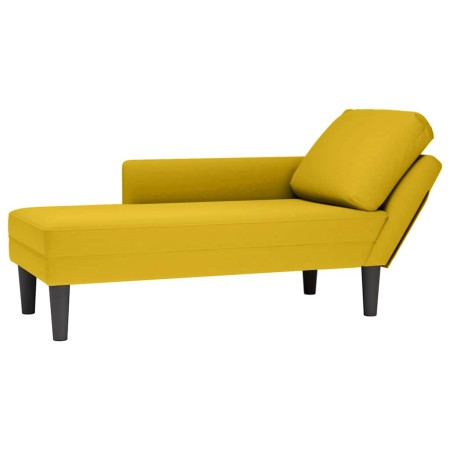 Tumbona con almohada y reposabrazo derecho terciopelo amarillo en Divanes | Comprar online en Foru.es