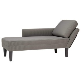 Chaise longue con cojín de tela de pana gris claro en Divanes | Comprar online en Foru.es
