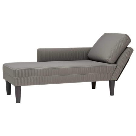 Chaise longue con cojín de tela de pana gris claro en Divanes | Comprar online en Foru.es