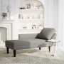 Chaise longue con cojín de tela de pana gris claro en Divanes | Comprar online en Foru.es