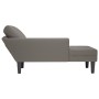 Chaise longue con cojín de tela de pana gris claro en Divanes | Comprar online en Foru.es