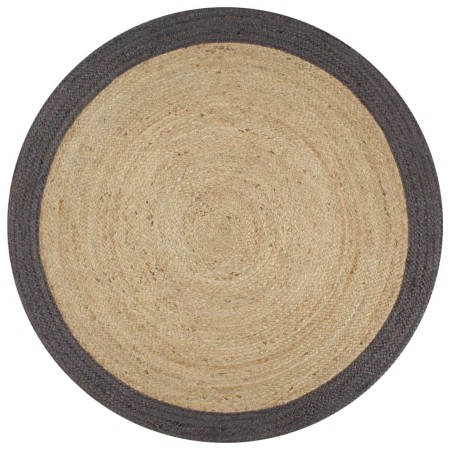 Alfombra hecha a mano de yute con borde gris oscuro 120 cm de vidaXL, Alfombras - Ref: Foro24-133678, Precio: 56,17 €, Descue...