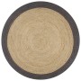 Alfombra hecha a mano de yute con borde gris oscuro 120 cm de vidaXL, Alfombras - Ref: Foro24-133678, Precio: 56,17 €, Descue...