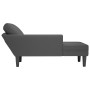 Chaise longue con cojín de tela de pana gris oscuro en Divanes | Comprar online en Foru.es
