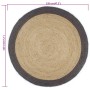 Alfombra hecha a mano de yute con borde gris oscuro 120 cm de vidaXL, Alfombras - Ref: Foro24-133678, Precio: 56,17 €, Descue...