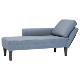 Chaise longue con cojín de tela de pana azul en Divanes | Comprar online en Foru.es