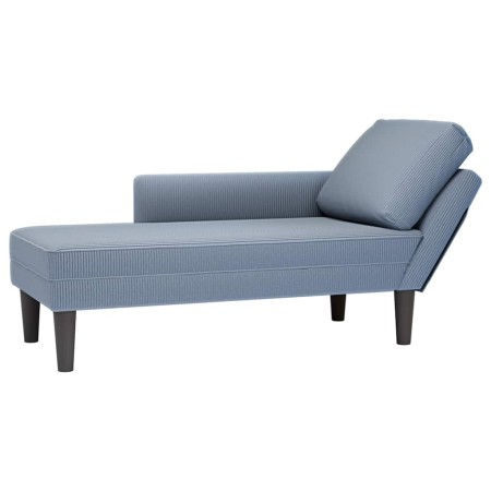 Chaise longue con cojín de tela de pana azul en Divanes | Comprar online en Foru.es
