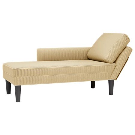 Chaise longue con cojín de tela de pana gris verdoso en Divanes | Comprar online en Foru.es