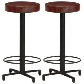Taburetes de barra de cocina 2 unidades cuero auténtico 66 cm de vidaXL, Taburetes de cocina - Ref: Foro24-321968, Precio: 14...