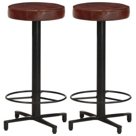 Taburetes de barra de cocina 2 unidades cuero auténtico 66 cm de vidaXL, Taburetes de cocina - Ref: Foro24-321968, Precio: 14...