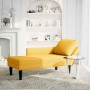 Chaise longue con cojín de tela de pana amarillo claro en Divanes | Comprar online en Foru.es