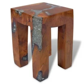 Taburete de madera maciza de teca y resina de vidaXL, Taburetes y sillas plegables - Ref: Foro24-243470, Precio: 142,40 €, De...