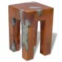 Taburete de madera maciza de teca y resina de vidaXL, Taburetes y sillas plegables - Ref: Foro24-243470, Precio: 142,40 €, De...