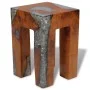 Taburete de madera maciza de teca y resina de vidaXL, Taburetes y sillas plegables - Ref: Foro24-243470, Precio: 142,40 €, De...