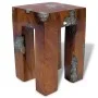 Taburete de madera maciza de teca y resina de vidaXL, Taburetes y sillas plegables - Ref: Foro24-243470, Precio: 142,40 €, De...
