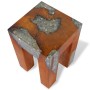 Taburete de madera maciza de teca y resina de vidaXL, Taburetes y sillas plegables - Ref: Foro24-243470, Precio: 144,49 €, De...