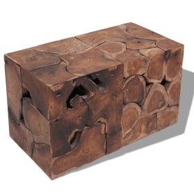 Taburetes/mesa de centro madera de teca maciza de vidaXL, Taburetes y sillas plegables - Ref: Foro24-274355, Precio: 227,99 €...