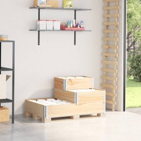 Arriate elevado de 3 niveles madera maciza de pino 120x80 cm en Macetas y jardineras | Comprar online en Foru.es