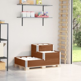 Arriate elevado de 3 niveles madera maciza pino marrón 120x80cm en Macetas y jardineras | Comprar online en Foru.es