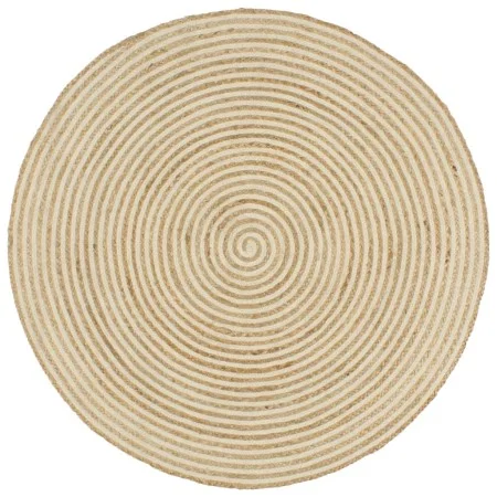 Alfombra de yute tejida a mano diseño espiral blanco 120 cm de vidaXL, Alfombras - Ref: Foro24-133717, Precio: 48,90 €, Descu...