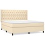Cama box spring con colchón tela color crema 160x200 cm de vidaXL, Camas y somieres - Ref: Foro24-3131686, Precio: 635,41 €, ...