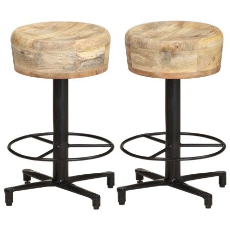 Taburetes de cocina 2 unidades madera maciza de mango 52 cm de vidaXL, Taburetes de cocina - Ref: Foro24-321963, Precio: 120,...