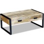 Mesa de centro con 2 cajones madera maciza mango 100x60x40 cm de vidaXL, Mesas de centro - Ref: Foro24-243297, Precio: 289,26...
