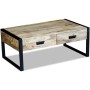 Mesa de centro con 2 cajones madera maciza mango 100x60x40 cm de vidaXL, Mesas de centro - Ref: Foro24-243297, Precio: 289,26...