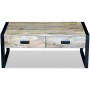 Mesa de centro con 2 cajones madera maciza mango 100x60x40 cm de vidaXL, Mesas de centro - Ref: Foro24-243297, Precio: 289,26...