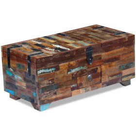 Mesa de centro baúl de madera maciza reciclada 80x40x35 cm de vidaXL, Mesas de centro - Ref: Foro24-243320, Precio: 297,66 €,...
