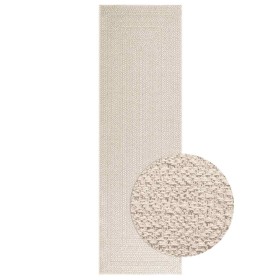 Alfombra ZIZUR apariencia yute interior exterior crema 80x250cm en Alfombras | Comprar online en Foru.es