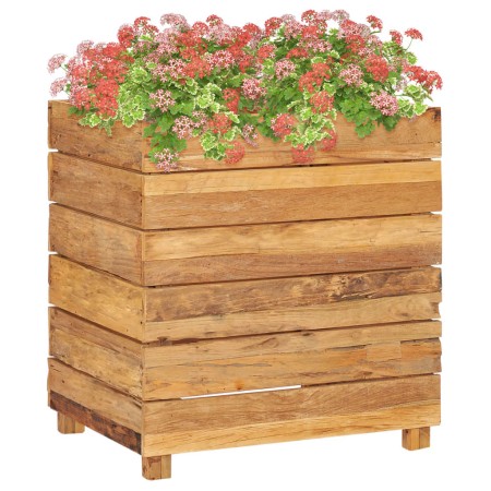 Arriate elevado madera de teca reciclada y acero 50x40x55 cm de vidaXL, Maceteros y jardineras - Ref: Foro24-47424, Precio: 9...