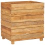 Arriate elevado madera de teca reciclada y acero 50x40x55 cm de vidaXL, Maceteros y jardineras - Ref: Foro24-47424, Precio: 9...