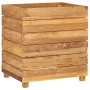 Arriate elevado madera de teca reciclada y acero 50x40x55 cm de vidaXL, Maceteros y jardineras - Ref: Foro24-47424, Precio: 9...