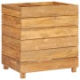 Arriate elevado madera de teca reciclada y acero 50x40x55 cm de vidaXL, Maceteros y jardineras - Ref: Foro24-47424, Precio: 9...