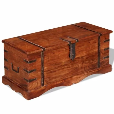 Cofre de almacenamiento de madera maciza de vidaXL, Baúles de almacenamiento - Ref: Foro24-244049, Precio: 206,99 €, Descuent...