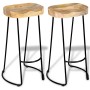 Taburetes de barra de cocina 2 unidades madera maciza de mango de vidaXL, Taburetes de cocina - Ref: Foro24-244010, Precio: 1...
